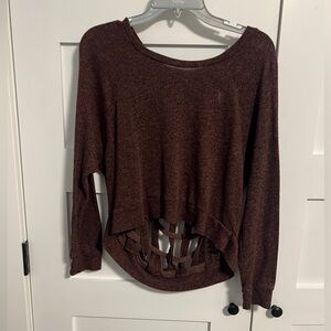 Obey Waffle Weaved Open Back Long Sleeve Shirt